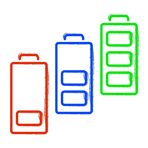 Batteriepinsel Auf Weißem Hintergrund Vektor Illustration — Stockvektor