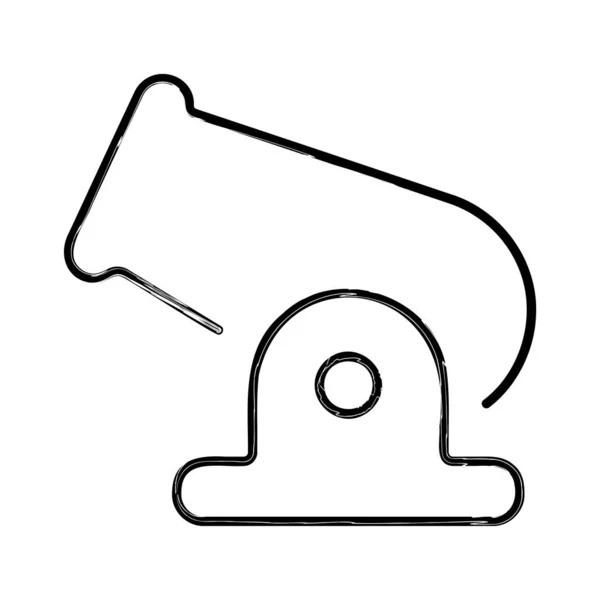 Kanonenpinsel Auf Weißem Hintergrund Vektorillustration — Stockvektor