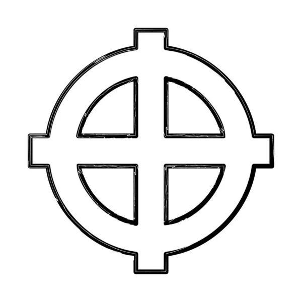 Celtic Cross Brush Λευκό Φόντο Διανυσματική Απεικόνιση — Διανυσματικό Αρχείο