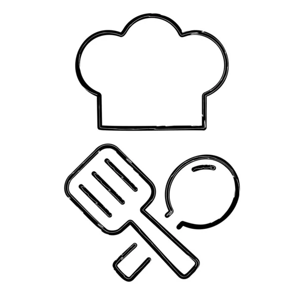 Pinceau Chef Sur Fond Blanc Illustration Vectorielle — Image vectorielle
