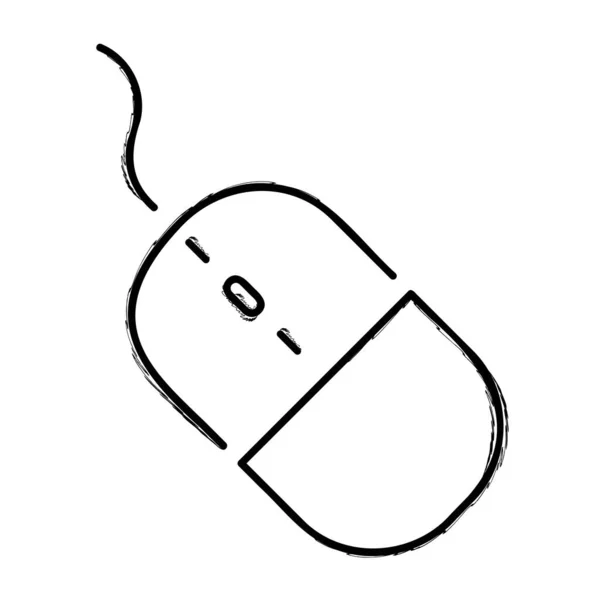 Πινέλο Ποντικιού Υπολογιστή Λευκό Φόντο Διανυσματική Απεικόνιση — Διανυσματικό Αρχείο