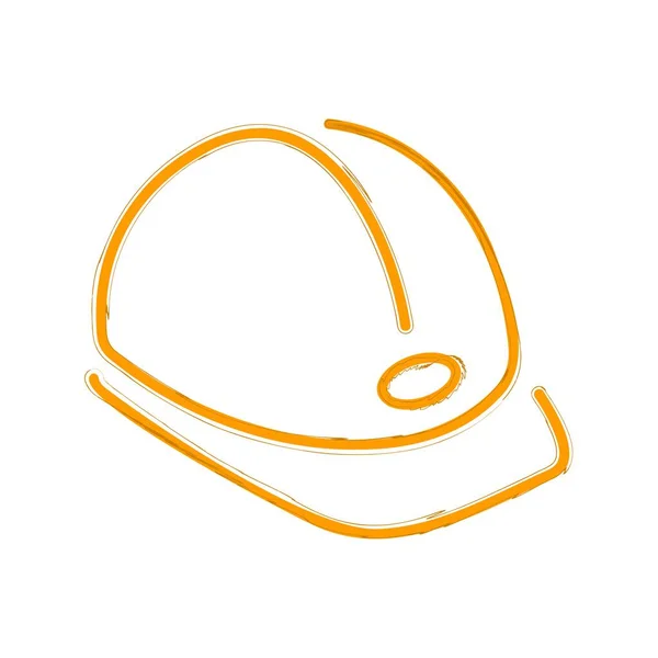 Construction Helmet Brush White Background Vector Illustration — Stock Vector