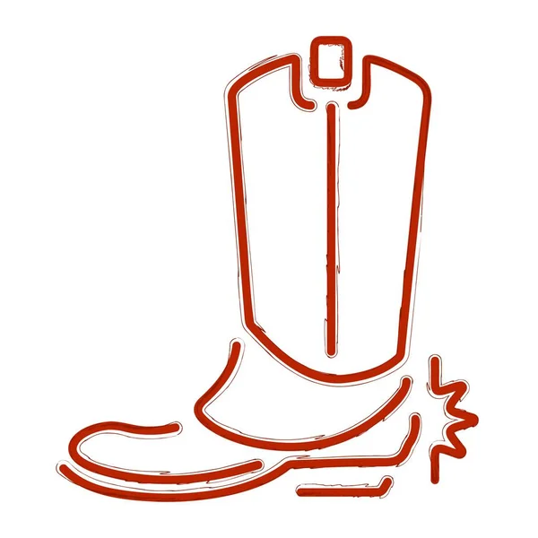 Scarpe Cowboy Pennello Sfondo Bianco Illustrazione Vettoriale — Vettoriale Stock