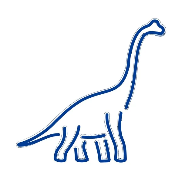 Beyaz Arkaplanda Diplodocus Fırçası Vektör Illüstrasyonu — Stok Vektör