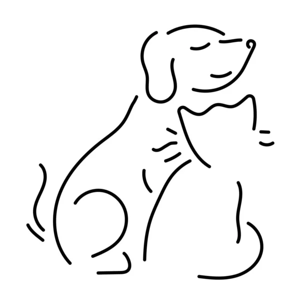 Kat Hond Pictogram Geïsoleerd Witte Achtergrond Vector Illustratie Stockvector