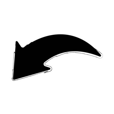 Beyaz arkaplanda sol ok fırçası, vektör illüstrasyonu.