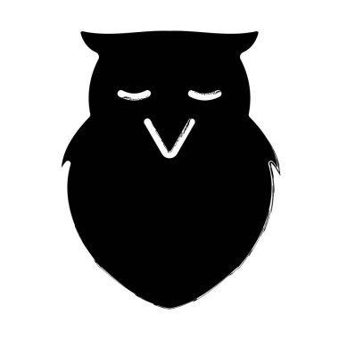 Beyaz arkaplanda baykuş fırçası, vektör illüstrasyonu.