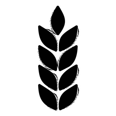 Beyaz arka planda buğday tarlası. Vektör illüstrasyonu.