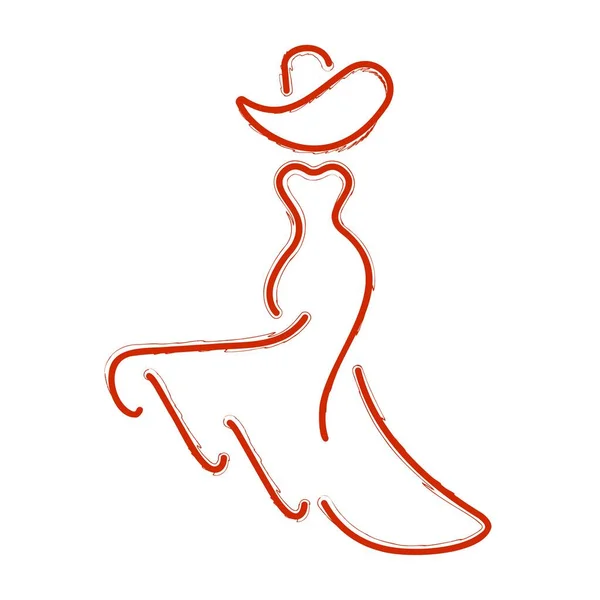 白い背景に女性のドレス帽子サービスブラシ ベクトルイラスト — ストックベクタ