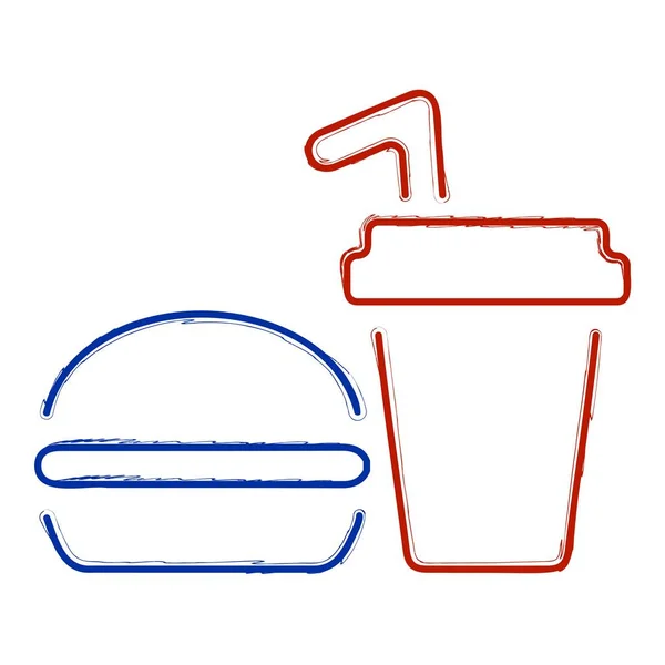 Fast Food Brush White Background Vector Illustration — Stock Vector