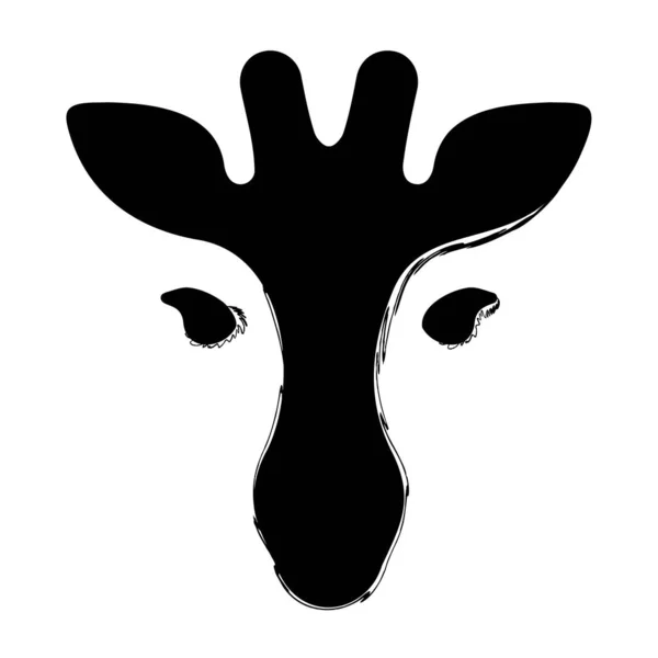 Giraff Borste Isolerad Vit Bakgrund Vektor Illustration — Stock vektor