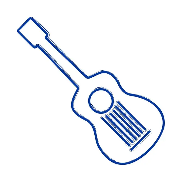 在白色背景上隔离的吉他刷子 矢量插图 — 图库矢量图片