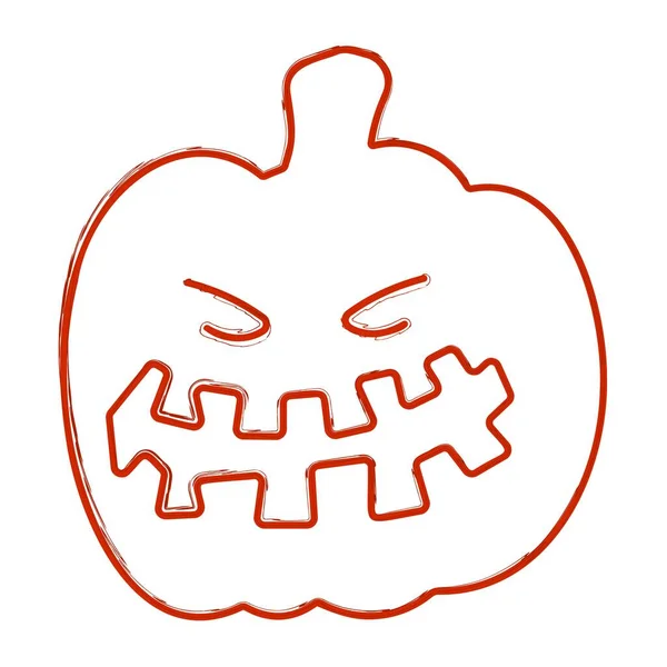 Pumpkin Brush Isolated White Background Vector Illustration — Stock Vector