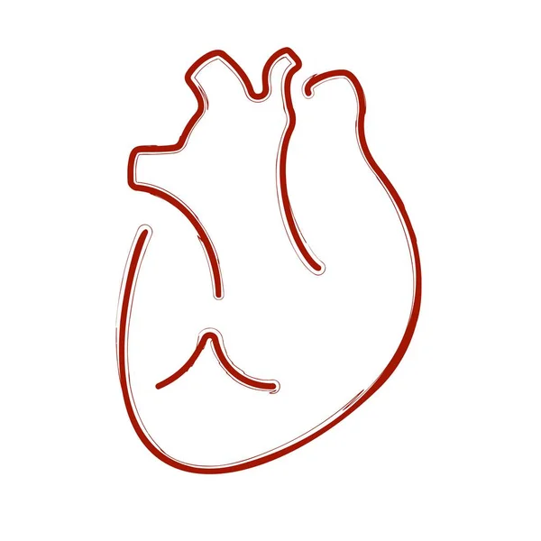 Herzpinsel Isoliert Auf Weißem Hintergrund Vektorillustration — Stockvektor