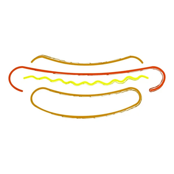 Hot Dog Kartáč Bílém Pozadí Vektorové Ilustrace — Stockový vektor