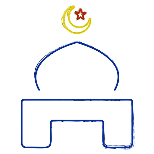 Кисть Мечети Белом Фоне Векторная Иллюстрация — стоковый вектор