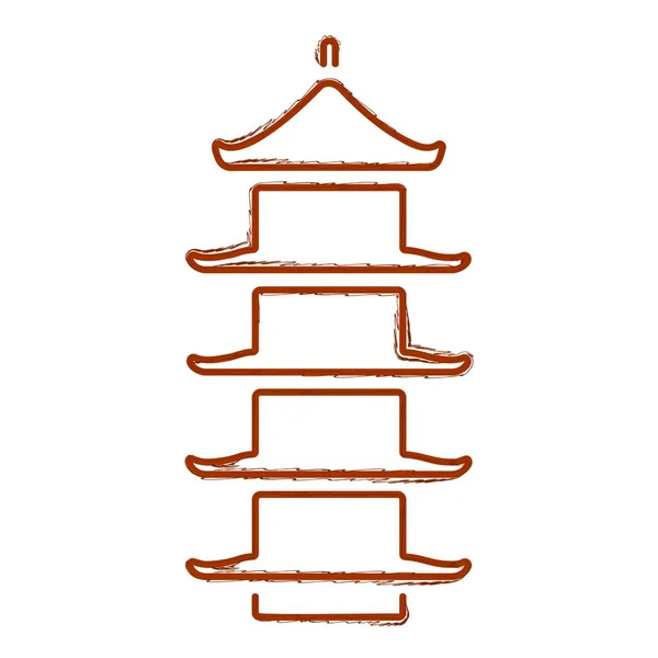 白色背景上的日本武士笔刷 矢量图解 — 图库矢量图片