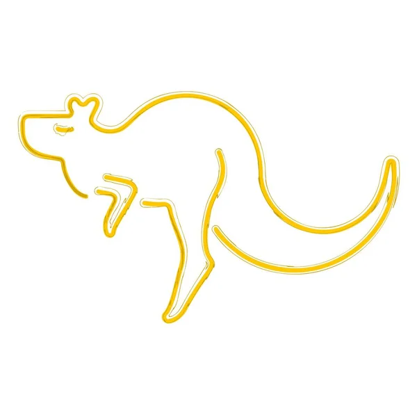Känguru Pinsel Auf Weißem Hintergrund Vektorillustration — Stockvektor