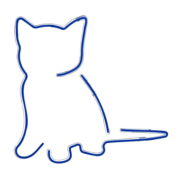 Kitty Pinsel Auf Weißem Hintergrund Vektor Illustration — Stockvektor