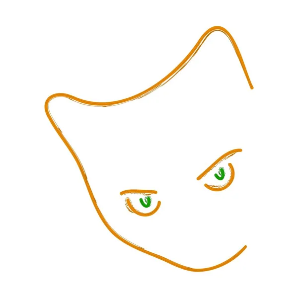 白地に猫ブラシベクトルイラスト — ストックベクタ