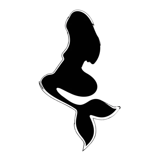 Meerjungfrau Pinsel Auf Weißem Hintergrund Vektorillustration — Stockvektor