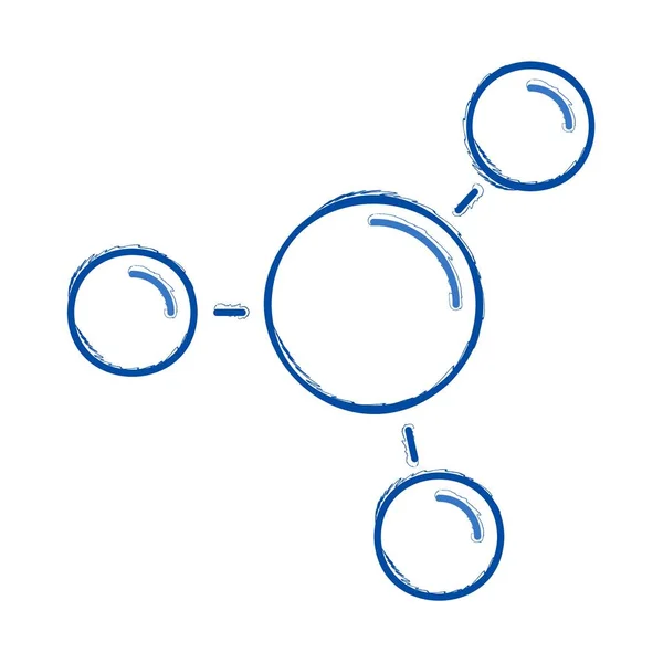 Kuas Molekul Pada Latar Belakang Putih Ilustrasi Vektor - Stok Vektor