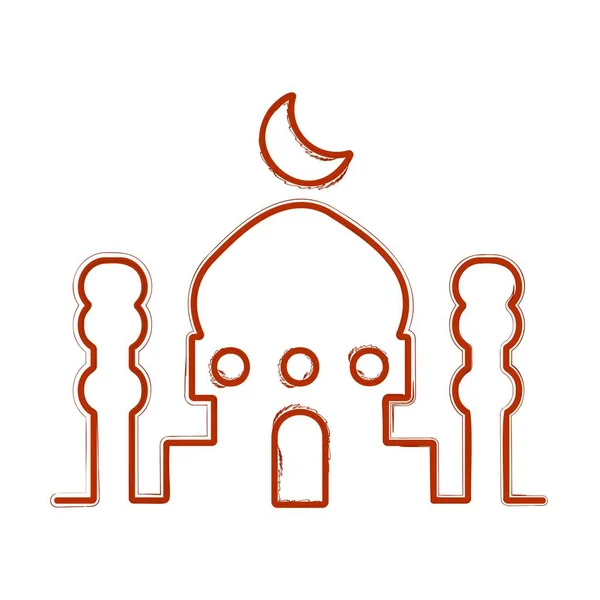 Brosse Mosquée Sur Fond Blanc Illustration Vectorielle — Image vectorielle