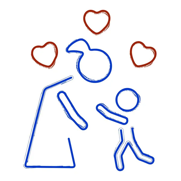 Beyaz arka planda anneler gündüz fırçası, vektör illüstrasyonu.