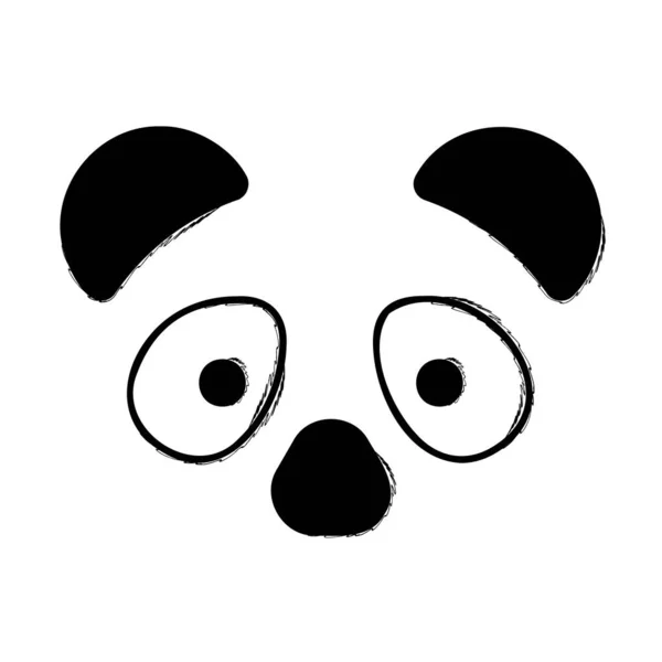 Pędzel Panda Białym Tle Ilustracja Wektor — Wektor stockowy
