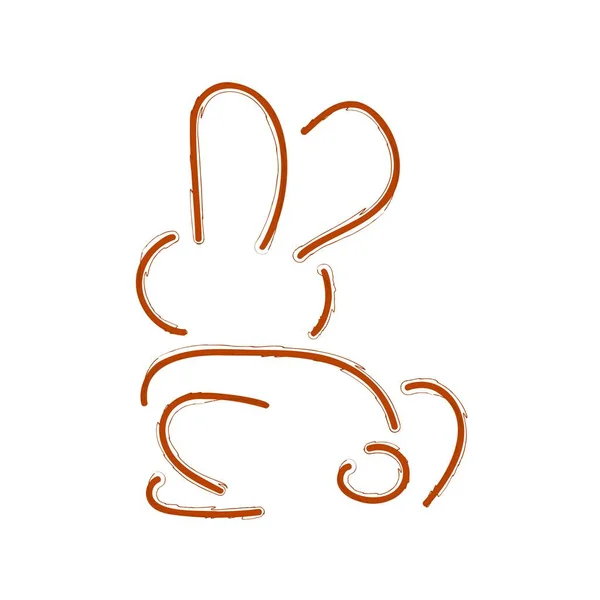 Пензлик Кролика Білому Тлі Векторні Ілюстрації — стоковий вектор