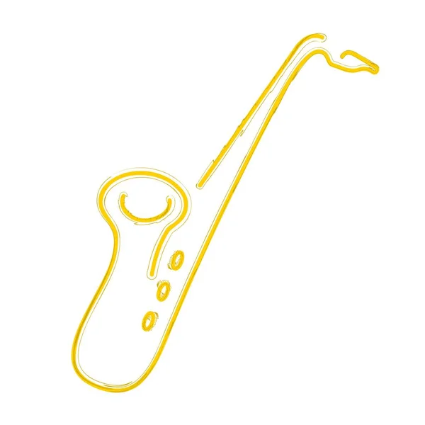 Saxofoon Borstel Geïsoleerd Witte Achtergrond Vector Illustratie — Stockvector