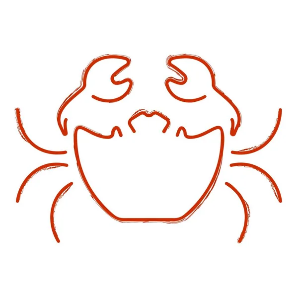 Brosse Crabe Isolée Sur Fond Blanc Illustration Vectorielle — Image vectorielle