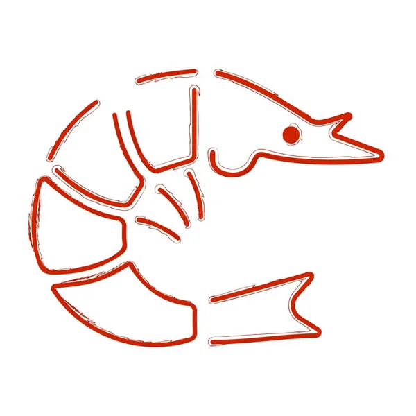 Krevety Kartáč Izolované Bílém Pozadí Vektorové Ilustrace — Stockový vektor