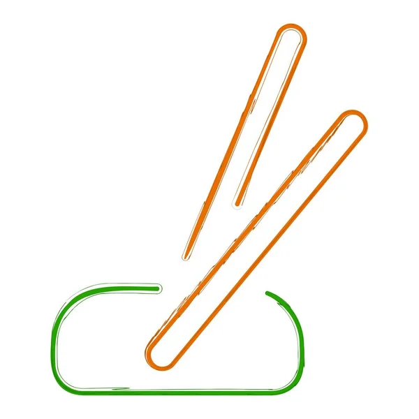 Sushi Pinsel Auf Weißem Hintergrund Vektorillustration — Stockvektor