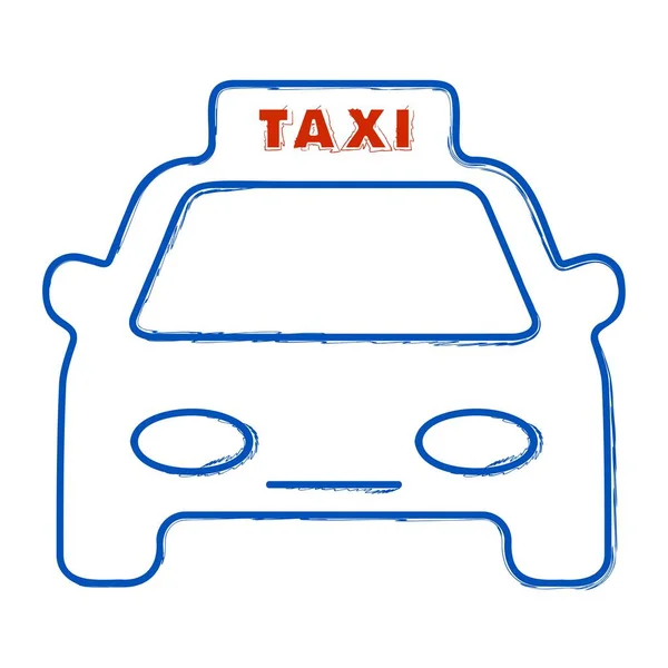 Pennello Taxi Isolato Sfondo Bianco Illustrazione Vettoriale — Vettoriale Stock