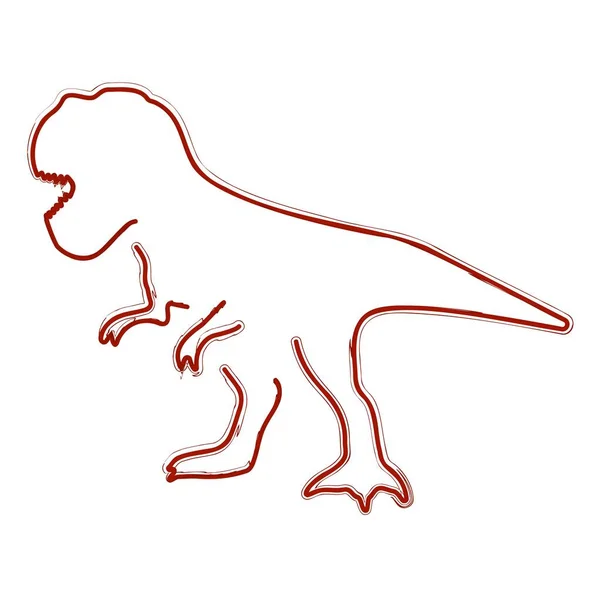 Borsta Tyranosaurie Vit Bakgrund Vektorillustration — Stock vektor