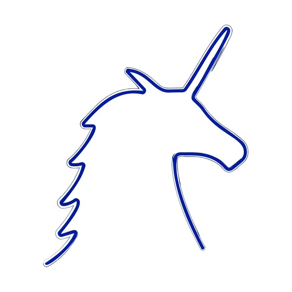Kuas Unicorn Pada Latar Belakang Putih Ilustrasi Vektor - Stok Vektor