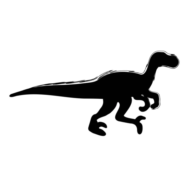 Velociraptor Szczotka Białym Tle Ilustracja Wektora — Wektor stockowy