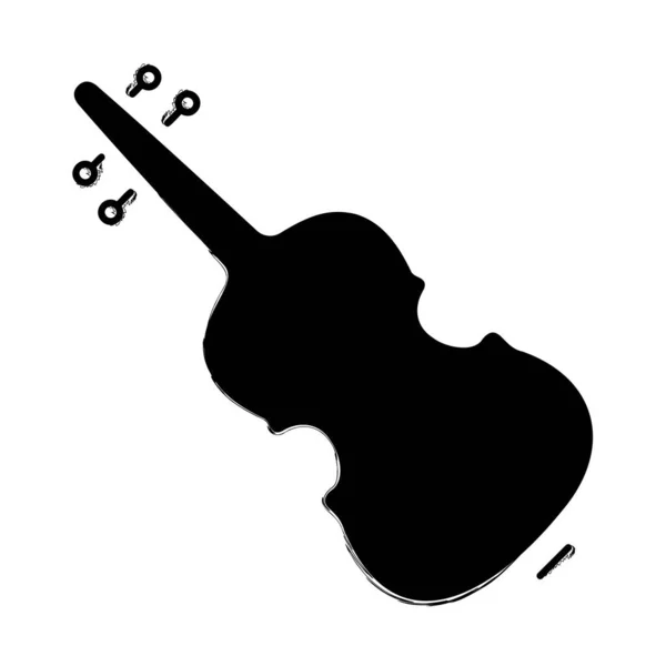 白色背景上的小提琴刷子 矢量说明 — 图库矢量图片