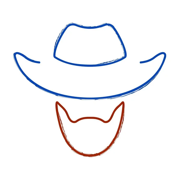 Spazzola Cowboy Sfondo Bianco Illustrazione Vettoriale — Vettoriale Stock