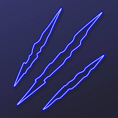 kanlı çizikler neon tabela, modern parlayan pankart tasarımı.