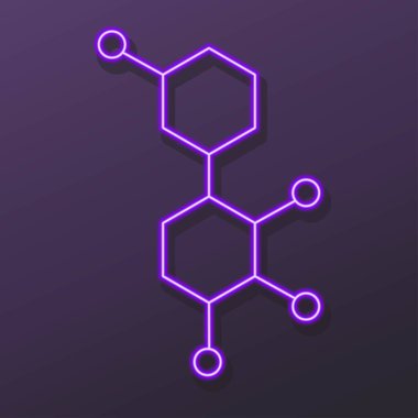 Kimyasal bileşim neon işareti, modern parlayan pankart tasarımı.