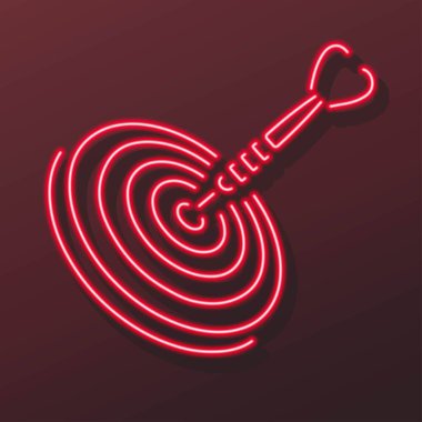 dart oku neon ışığı, modern parlayan pankart tasarımı.