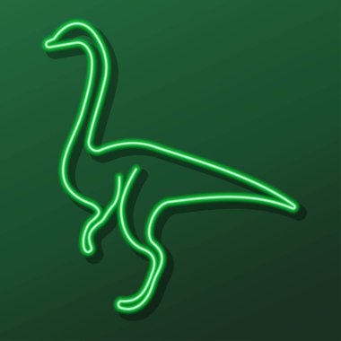 Dinozor neon ışığı, modern parlayan pankart tasarımı.