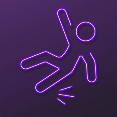 Düşmüş neon ışığı, modern parlayan pankart tasarımı.