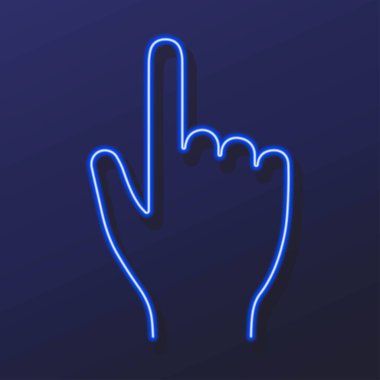 parmak imleci neon işareti, modern parlayan pankart tasarımı.