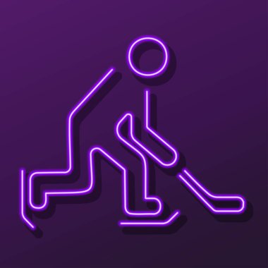 hockey neon sign, modern glowing banner design.