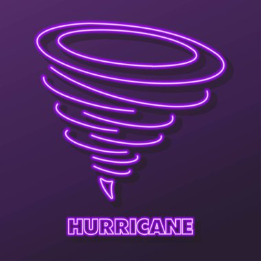 Kasırga neon ışığı, modern parlayan pankart tasarımı.