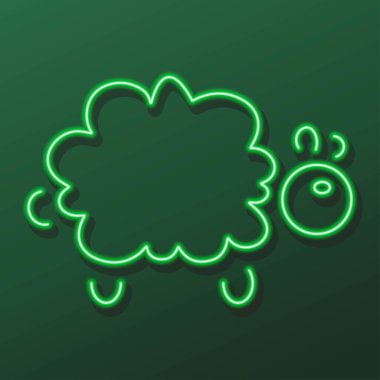 Kuzu neon levhası, modern parlayan pankart tasarımı.