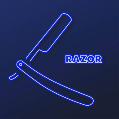 Ustura neon levhası, modern parlayan pankart tasarımı.